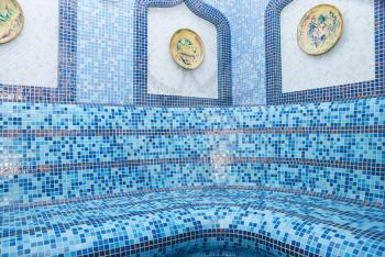 Royalty Free Photo of a Turkish Sauna With Ceramic Tiles
