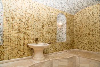 Royalty Free Photo of a Turkish Bath With Ceramic Tile in Roman Style