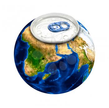 Royalty Free Photo of Planet Earth as an Aluminum Can