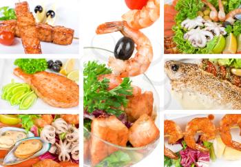 Royalty Free Photo of a Set of Different Fish Dishes