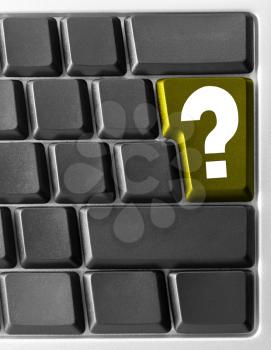 Royalty Free Photo of a Keyboard With a Question Mark