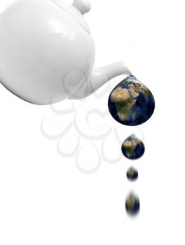 Royalty Free Photo of a Teapot Pouring Planet Earth