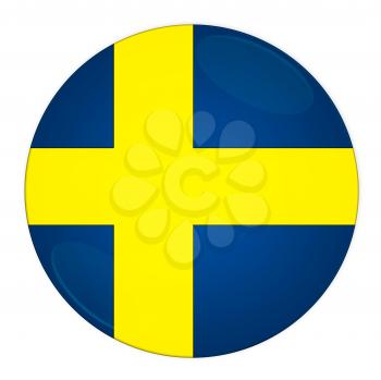 Abstract illustration: button with flag from Sweden country