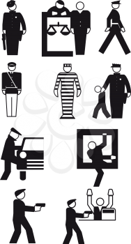 Vector illustrations of policeman and  the thief