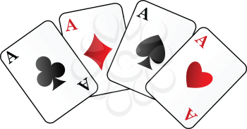 Abstract vector illustration of four aces on white