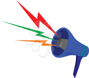 Vector illustration of megaphone with color waves