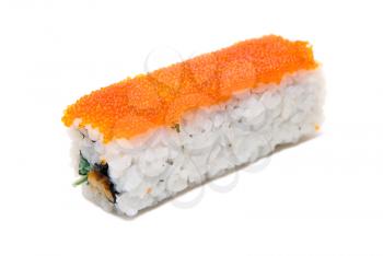Rolls of sushi isolated on white