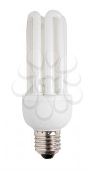 Electrical fluorescent energy-saving lamp on white