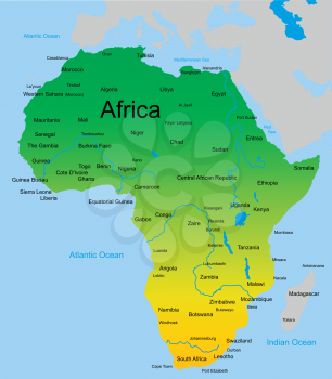 Royalty Free Clipart Image of a Map of Africa