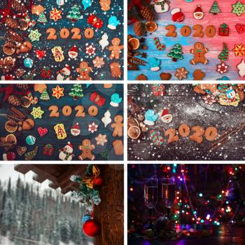 Set of different New year images, xmas theme
