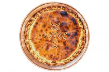 Meat ossetian pie isolated on a white background