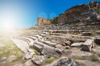 photo of ancient city Hierapolis, near modern turkey city Denizli, Turkey