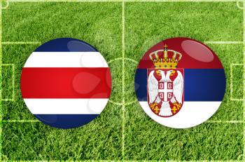 Illustration for Football match Costa Rica vs Serbia