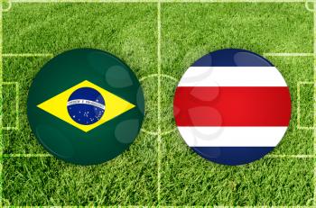 Illustration for Football match Brazil vs Costa Rica