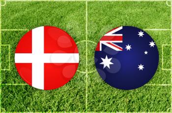 Illustration for Football match Denmark vs Australia