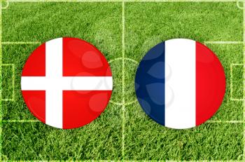 Illustration for Football match Denmark vs France