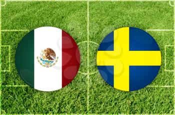 Illustration for Football match Mexico vs Sweden