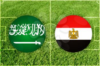 Illustration for Football match Saudi Arabia vs Egypt