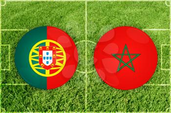 Illustration for Football match Portugal vs Marocco