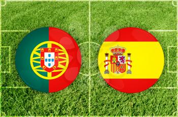Illustration for Football match Portugal vs Spain