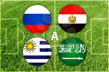 Football Cup in Russia 2018. Group A countries