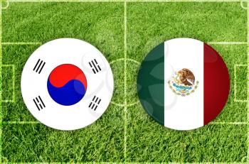 Illustration for Football match South Korea vs Mexico