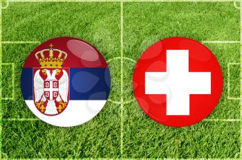 Illustration for Football match Serbia vs Switzerland
