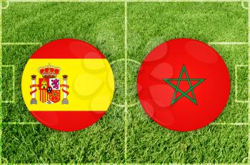 Illustration for Football match Spain vs Morocco