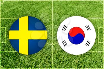Illustration for Football match Sweden vs South Korea