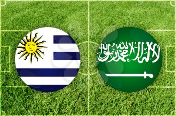 Illustration for Football match Uruguay vs Saudi Arabia