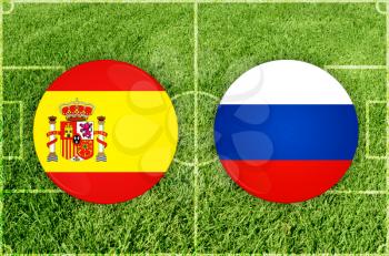 Illustration for Football match Spain vs Russia