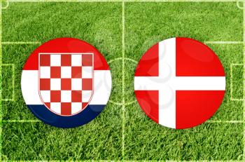 Illustration for Football match Croatia vs Denmark