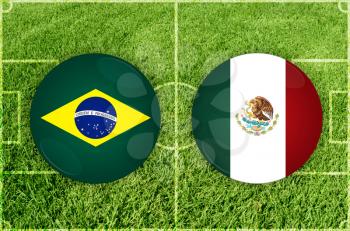 Illustration for Football match Brazil vs Mexico