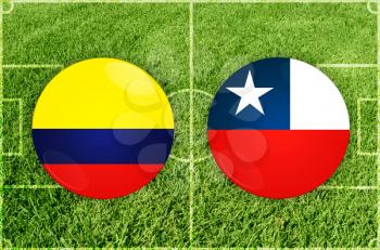 Illustration for Football match Colombia vs Chili