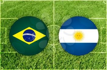 Illustration for Football match Brazil vs Argentina