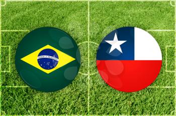 Illustration for Football match Brazil vs Chile