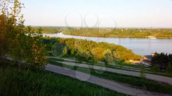 BARNAUL - MAY, 10 Timelapse view to riverbank Ob, place of rest and walks in May 10, 2020 in Barnaul , Siberia, Russia