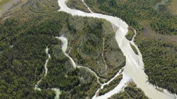 Aerial video of the Kurai steppe and Chuya river in the south-eastern Altai, Siberia, Russia