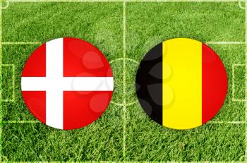 Concept for Football match Denmark vs Belgium