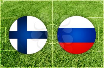 Concept for Football match Finland vs Russia