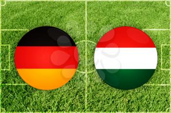 Concept for Football match Germany vs Hungary