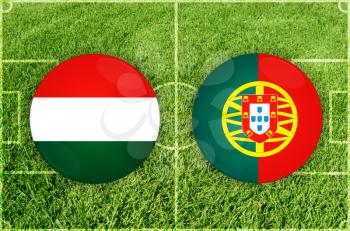 Concept for Football match Hungary vs Portugal