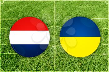Concept for Football match Netherlands vs Ukraine