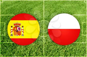 Concept for Football match Spain vs Poland