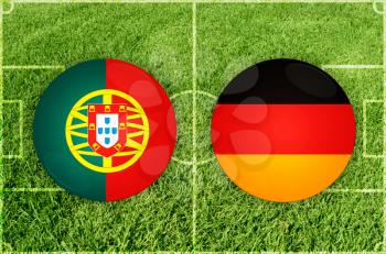 Concept for Football match Portugal vs Germany