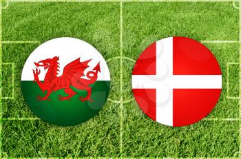 Concept for Football match Wales vs Denmark