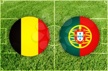 Concept for Football match Belgium vs Portugal
