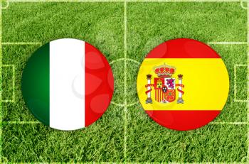 Concept for Football match Italy vs Spain