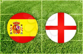 Concept for Football match Spain vs England
