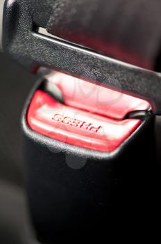 Close up of a car seat belt